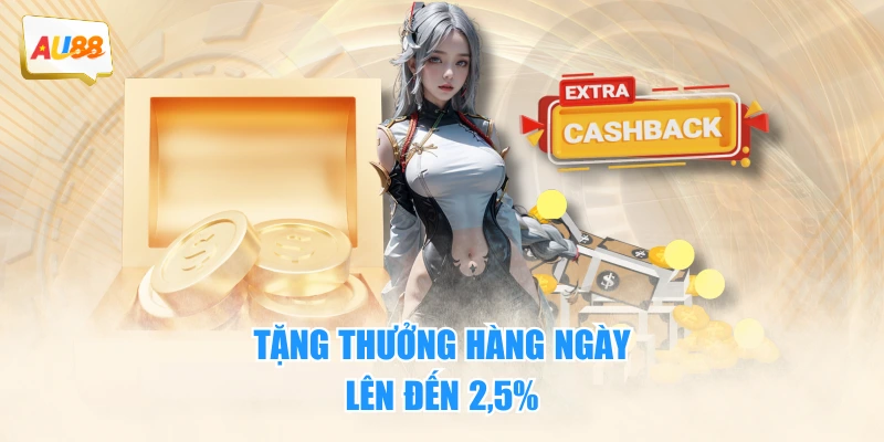 Tặng thưởng hàng ngày lên đến 2,5%